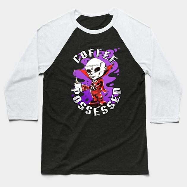 Deadman is Coffee Possessed Baseball T-Shirt by MentalPablum